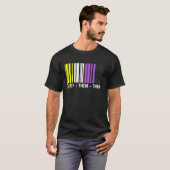 They Their Them Barcode Non Binary Flag Agender Pr T-Shirt (Vorne ganz)