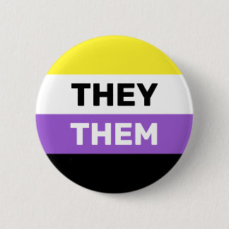 THEY/THEM - Flag-Farben für nicht binäre Geschlech Button