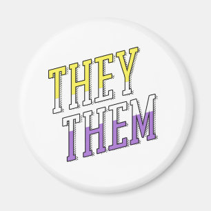 They Them Nichtbinäre Farben Magnet