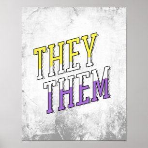 They Them Nichtbinäre Farben Poster