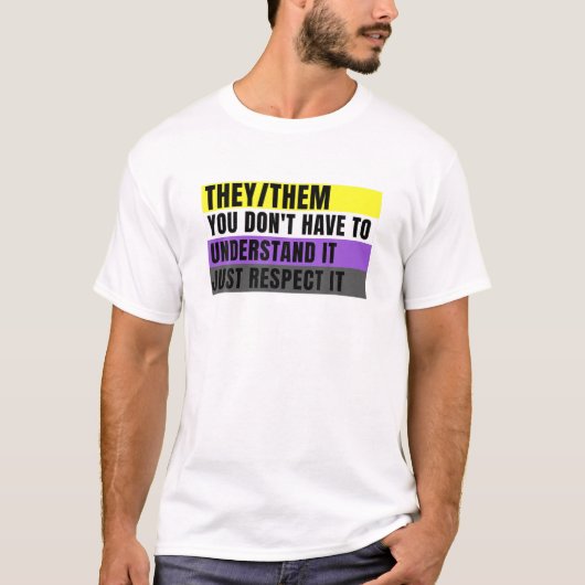 They Them Preferred Pronouns Gender Fluid Nonbinar T-Shirt (Vorderseite)