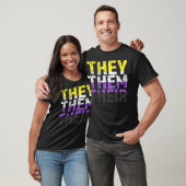They Them Their Agender Non Binary Stolz Fürwörter T-Shirt (Unisex)