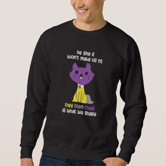 They Them Their Non Binary Fluid Pride For Queers Sweatshirt (Vorderseite)