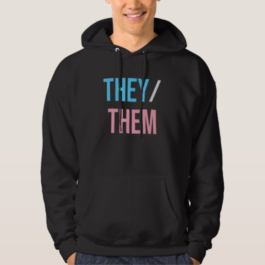 They Them Their Pronouns for Nonbinary Enby NB LGB Hoodie (Vorderseite)
