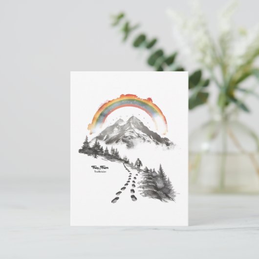 They/Them Wegbereiter – LGBTQ Stolz Camping Kunst, Postkarte (Stehend Vorderseite)