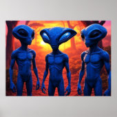 They're Here AI Alien Art Poster (Vorne)