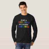 TheyThem Causing MayHem   Nonbinary Enby Pride LGB T-Shirt (Vorne ganz)