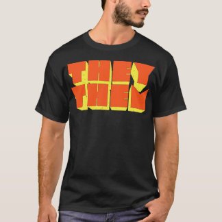 TheyThem Pronomen Retro Style Design 2 T-Shirt