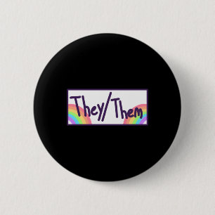Theythem Pronouns Card Button