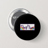 Theythem Pronouns Card Button (Vorne & Hinten)