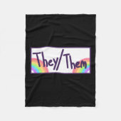Theythem Pronouns Card Fleecedecke (Vorderseite)