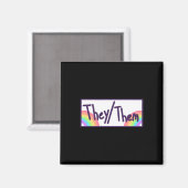 Theythem Pronouns Card Magnet (Vorderseite/Rückseite)