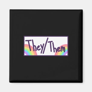 Theythem Pronouns Card Magnet