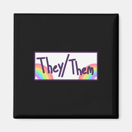 Theythem Pronouns Card Magnet (Vorne)