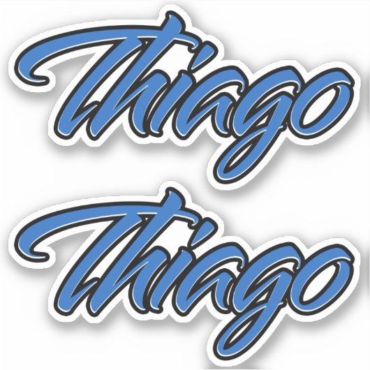 Thiago Name blue Aufkleber Sticker Stickerset (Vorderseite)