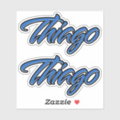 Thiago Name blue Aufkleber Sticker Stickerset (Blatt)
