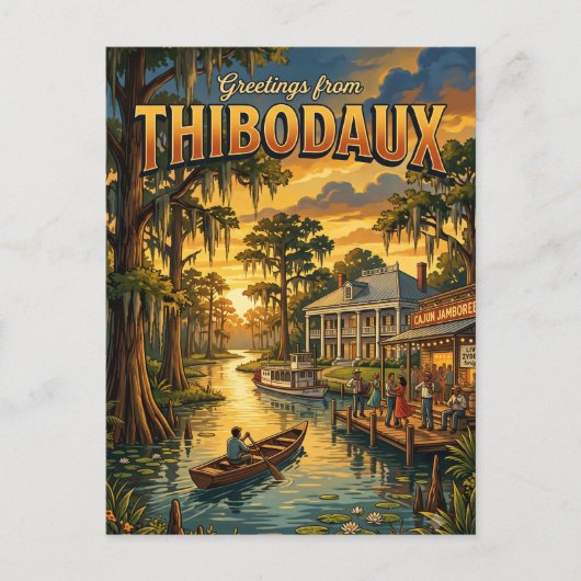 Thibodaux Louisiana Postkarte (Vorderseite)