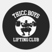 Thicc Boys Lifting Club Funny Gym Mens Runder Aufkleber (Vorderseite)