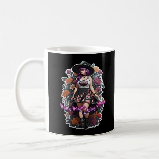 Thicc Thighs Witchy Vibes - Whimsigoth Hexenkern Kaffeetasse (Links)
