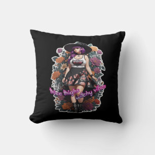 Thicc Thighs Witchy Vibes - Whimsigoth Hexenkern Kissen