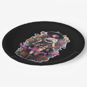 Thicc Thighs Witchy Vibes - Whimsigoth Hexenkern Pappteller (Schrägansicht)