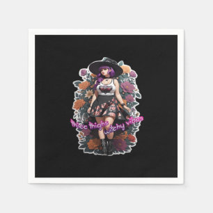 Thicc Thighs Witchy Vibes - Whimsigoth Hexenkern Serviette
