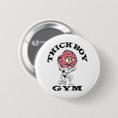 Thick Boy Gym Club stört Retro Old School Bod Button (Vorne & Hinten)