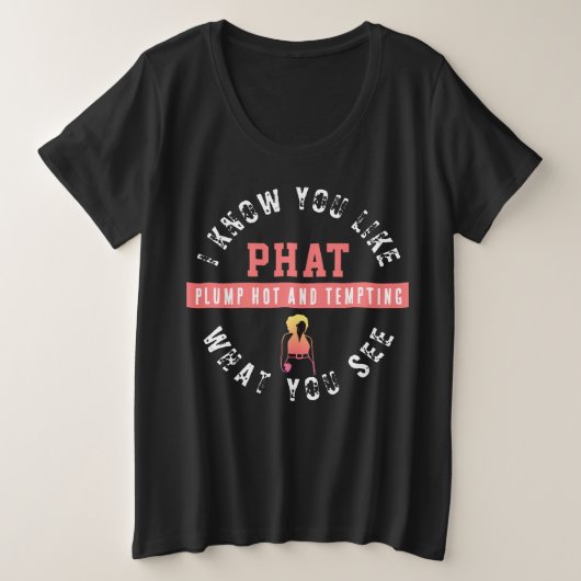 THICK CHICK GROßE GRÖßE T-Shirt (Design vorne)