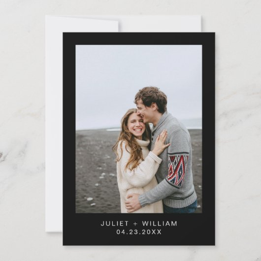 Thick Claret Ruby Heart Red Black Wedding Save The Date (Rückseite)