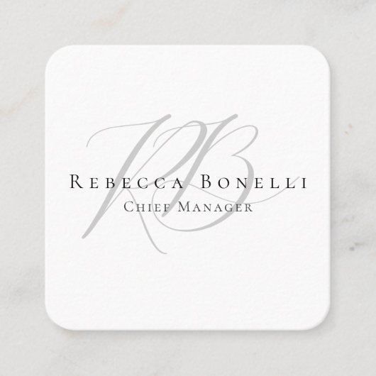 Thick Exclusive Unique Monogram Profile Quadratische Visitenkarte (Vorderseite)