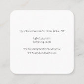 Thick Exclusive Unique Monogram Profile Quadratische Visitenkarte (Rückseite)