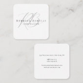 Thick Exclusive Unique Monogram Profile Quadratische Visitenkarte (Vorne/Hinten)