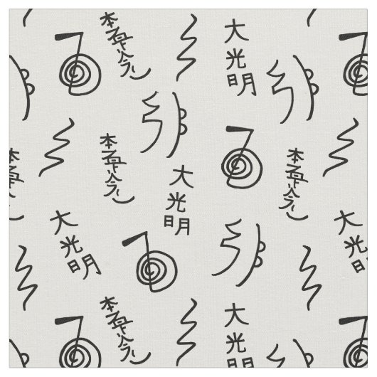 Thick Reiki Symbols Pattern - Reiki Healing Fabric Stoff (Nahaufnahme)