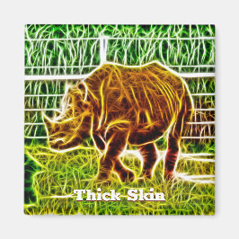 Thick Skin Rhino Zeichnend Magnet