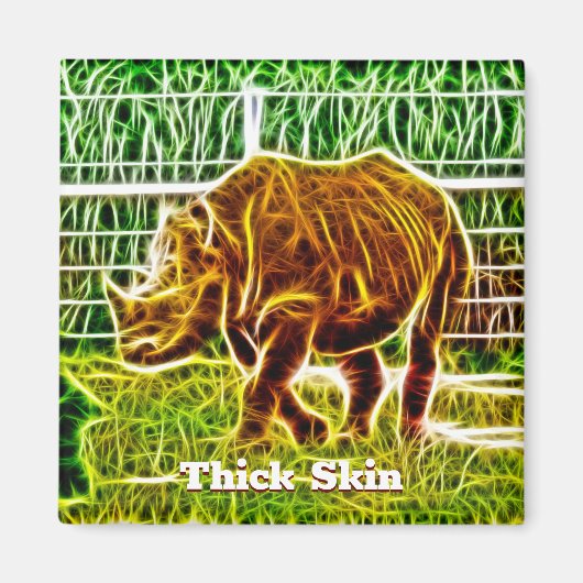 Thick Skin Rhino Zeichnend Magnet (Vorne)