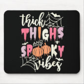 Thick Thighs And Soky Vibes Retro Groovy Halloween Mousepad (Vorne)
