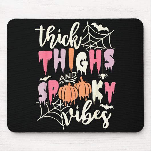 Thick Thighs And Soky Vibes Retro Groovy Halloween Mousepad (Vorne)