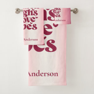 THICK THIGHS & LIEBE VIBES VALENTINES GLITZER TROP BADHANDTUCH SET