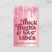 THICK THIGHS & LIEBE VIBES VALENTINES GLITZER TROP VISITENKARTE (Vorderseite)