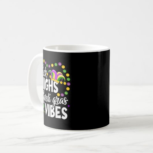 Thick Thighs Mardi Gras Vibes Fleur De Lis Mardi G Kaffeetasse (Vorderseite Links)