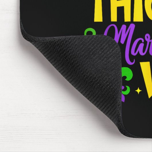 Thick Thighs Mardi Gras Vibes Fleur De Lis Mardi G Mousepad (Ecke)