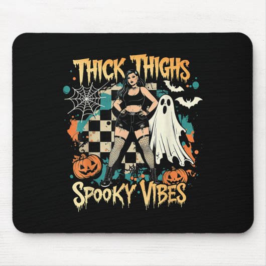 Thick Thighs Soky Vibes Funny Ghost Halloween Mousepad (Vorne)