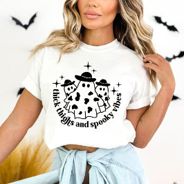 Thick Thighs & Spooky Vibes Halloween T-Shirt