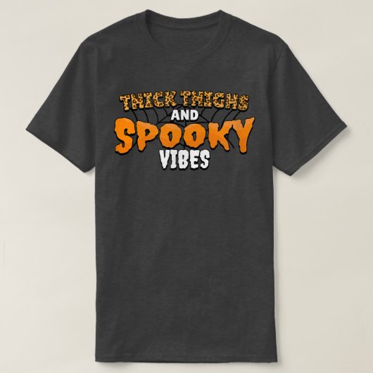 Thick Thighs Spooky Vibes Leopard Cheetah Funny Ha T-Shirt (Design vorne)