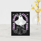 Thick Thighs Spooky Vibes Niedlich Ghost Halloween Karte (Gelbe Blume)