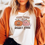 Thick Thighs & Spooky Vibes Retro Halloween Tri-Blend Shirt
