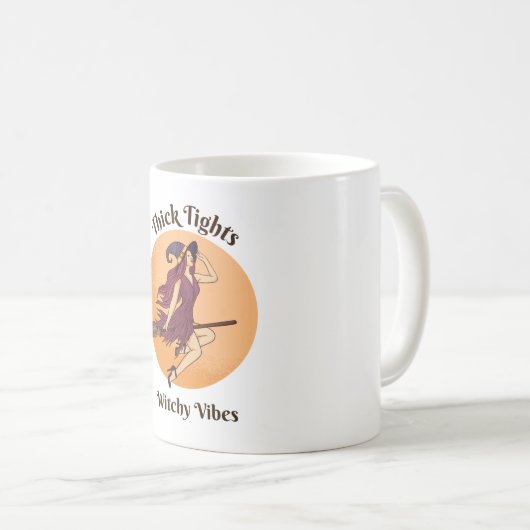 Thick Tights Witchy Vibes Ghost Halloween Groovy Kaffeetasse (VorderseiteRechts)