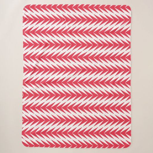 Thick Wavy Zig Zag Red-White Lines Sherpadecke (Vorderseite)