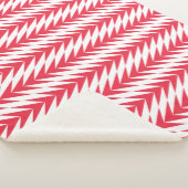 Thick Wavy Zig Zag Red-White Lines Sherpadecke (3/4)