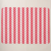 Thick Wavy Zig Zag Red-White Lines Sherpadecke (Vorderseite (Horizontal))